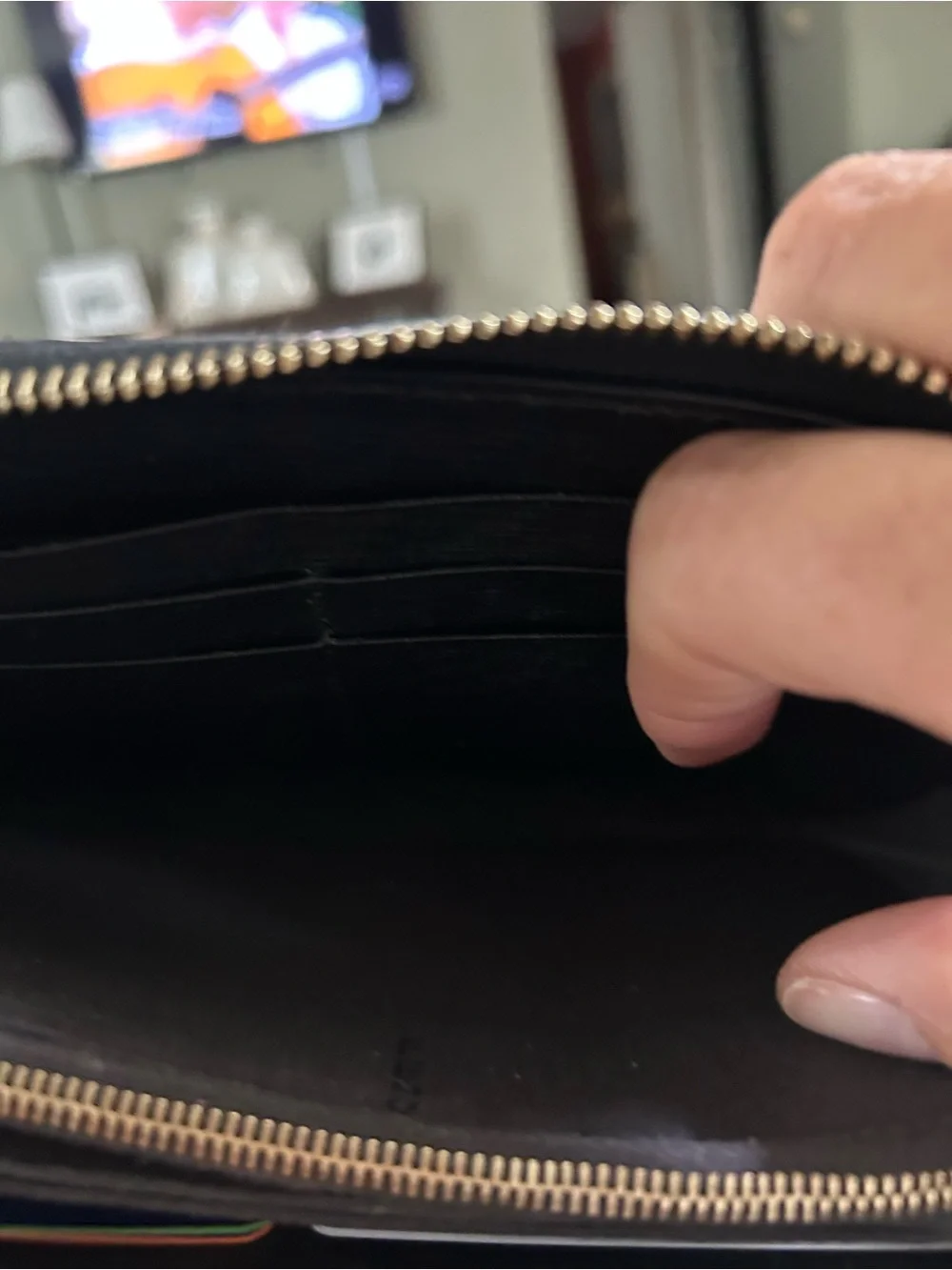 Fendi Black Continental Zip Around Wallet